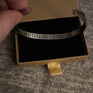 Engraved Silver Cuff Bracelet